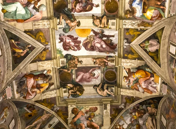 Innenräume und Details der sistine Kapelle, vatikanische Stadt — Stockfoto