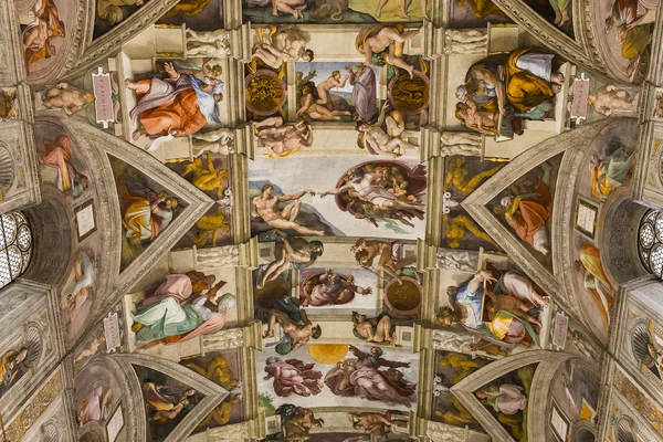 Interiores y detalles de la Capilla Sixtina, Ciudad del Vaticano — Foto de Stock