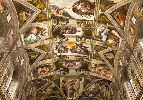 Interiores y detalles de la Capilla Sixtina, Ciudad del Vaticano — Foto de Stock