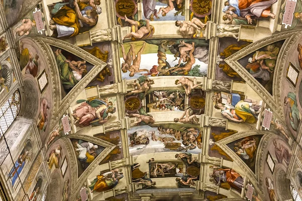 Interiores e detalhes da Capela Sistina, Cidade do Vaticano — Fotografia de Stock