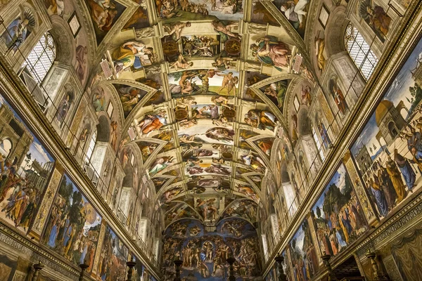 Interiéry a podrobnosti o Sixtinská kaple, Vatikán — Stock fotografie