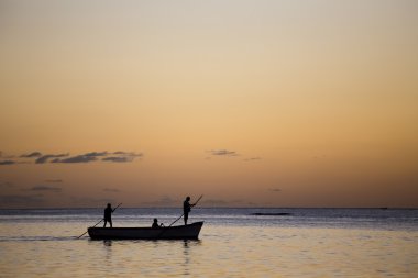 Lagün Mauritius Adası tekne