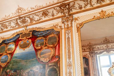 CHANTILLY, OISE, FRANCE SEPTEMBER 15, 2025 : Interiors architectural decors of Chateau de Chantilly