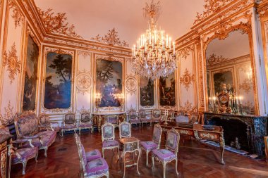 CHANTILLY, OISE, FRANCE SEPTEMBER 15, 2025 : Interiors architectural decors of Chateau de Chantilly
