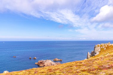 Point BREZELLEC, FİNİSTA, BRANY, FRANCE, Atlantik okyanusunun ünlü kıyı şeridi manzarası