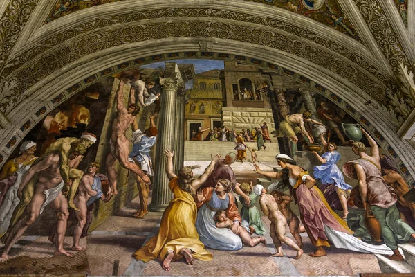 Interiores de las salas de Rafael, Museo Vaticano, Vaticano — Foto de Stock