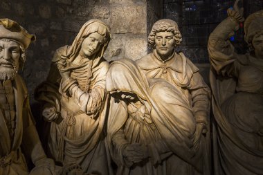 iç mekanlar ve Ayrıntılar Saint-Remi Bazilika, Reims, Fransa