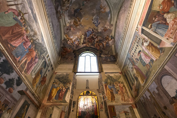 interiors of Brancacci chapel, Florence, Italy