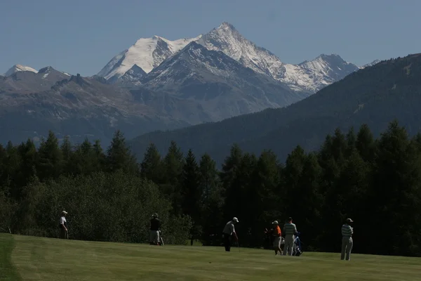 Fairway og grøn, på en golfbane - Stock-foto