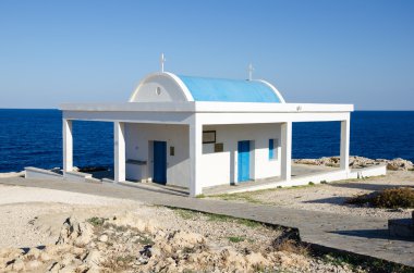 Güzel tipik Yunan küçük kilise Akdeniz, Kıbrıs