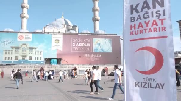 Eminonu Istanbul Turkije 2021 Pan Links Bewegingsveld Van Turkse Rode — Stockvideo