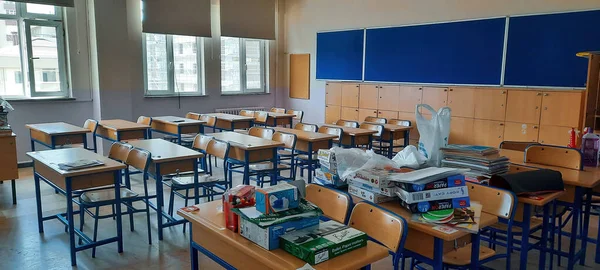 Maltepe Turquie Septembre 2021 Une Classe École Secondaire Publique Vide — Photo