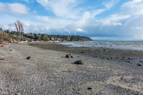 Winderige kustlijn landschap — Stockfoto