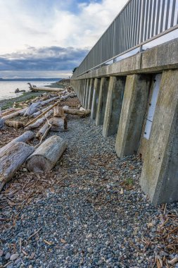 Batı Seattle, Washington 'da bir duvarın kıyısında sürüklenme hattı var..