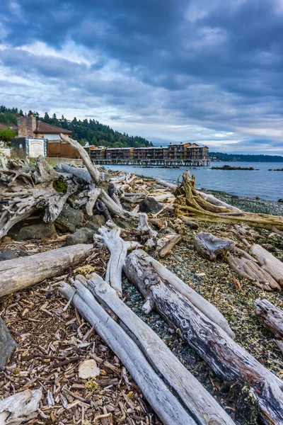 Mar Nuvens Paira Sobre Puget Sound West Seattle Washington — Fotografia de Stock