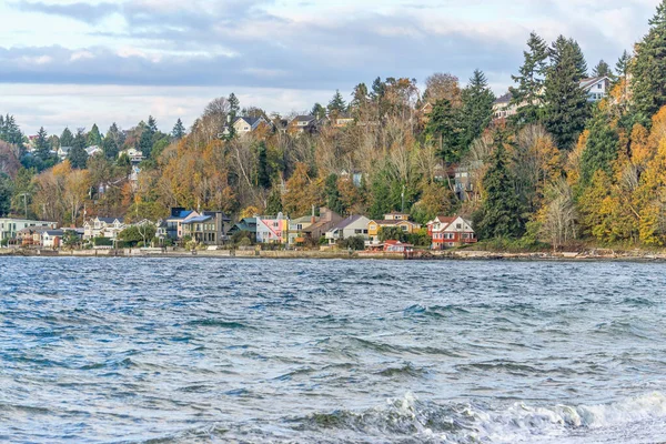 Sonbaharda Batı Seattle Washington Daki Deniz Manzaralı — Stok fotoğraf