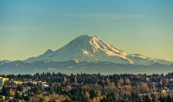 Uma Vista Monte Rainier Des Moines Washington — Fotografia de Stock