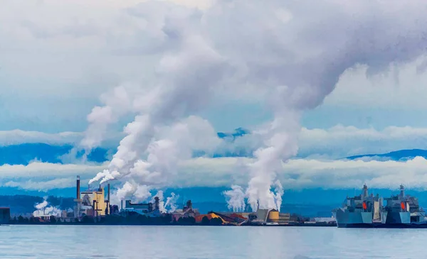 Uitzicht Haven Van Tacoma Vanaf Ruston Washington — Stockfoto