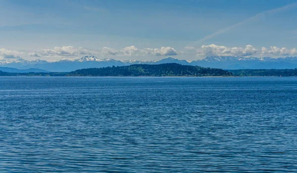 Utsikt Över Olympiska Bergen Över Puget Sound Delstaten Washington — Stockfoto
