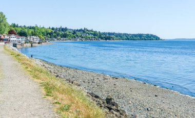 Batı Seattle, Washington 'da kıyı manzarası.