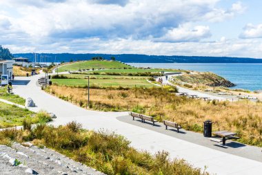 Ruston, Washington 'daki Dune Penninsula Parkı manzarası.