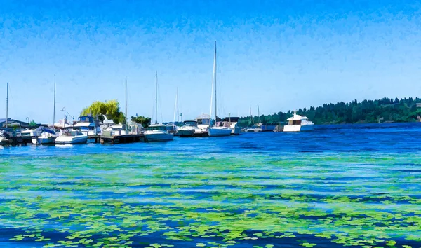 Marina Vid Lake Washington Seattle — Stockfoto