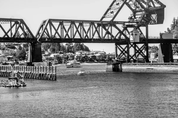 Washington 'daki Ballard Locks' ta Somon Körfezi Köprüsü..