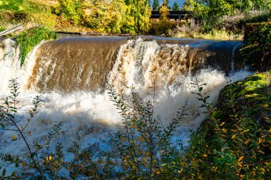 Sütlü çikolata renginde bir şelale Tumwater, Washington 'a hücum ediyor.