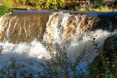 Sütlü çikolata renginde bir şelale Tumwater, Washington 'a hücum ediyor.