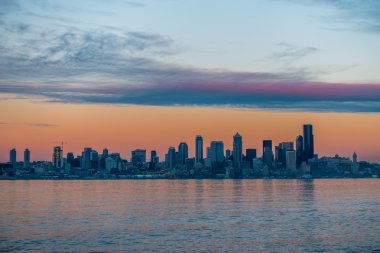 Seattle skyline günbatımı