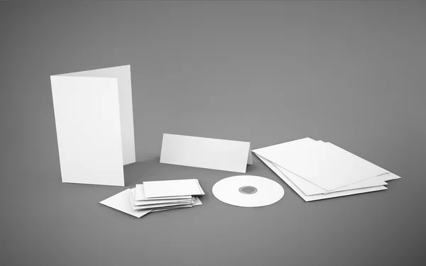 Corporate identity template on gray background — Stock Photo, Image