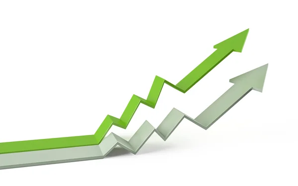 Arrow graph chart 3d — Stock Photo, Image