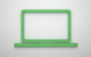 Dizüstü bilgisayar kutsal kişilerin resmi 3d