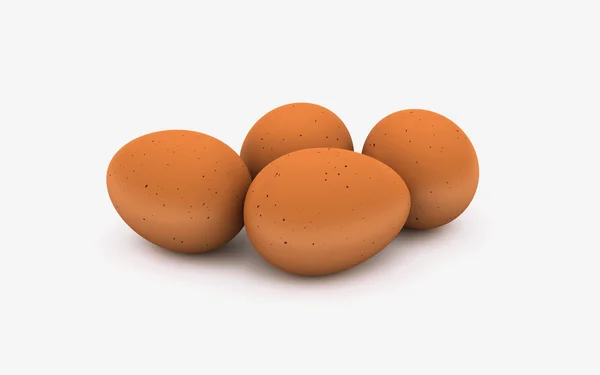 3d ілюстрація 4 яєць на білому тлі — стокове фото