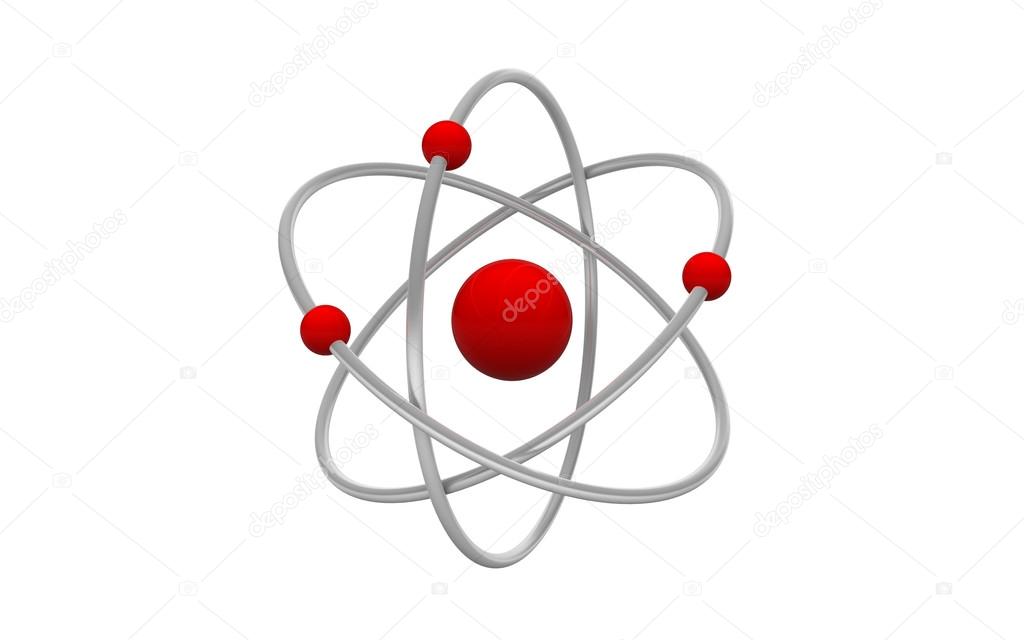 3d illustration of atom isolated on white background