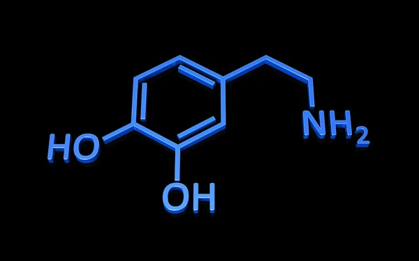 3d illustration of dopamine molecule — Stock Photo, Image