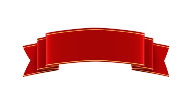 parlak kırmızı kurdele altın şeritler ile 3D çizimi