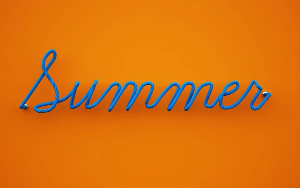 3d Ilustración del texto de verano. Efecto de texto de cuerda — Foto de Stock