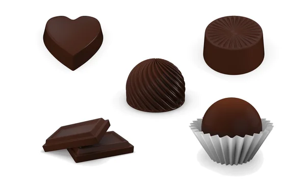 Csokoládés édességek gyűjtemény — Stock Fotó