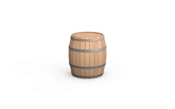 白い背景があるに分離された木製の樽 — ストック写真