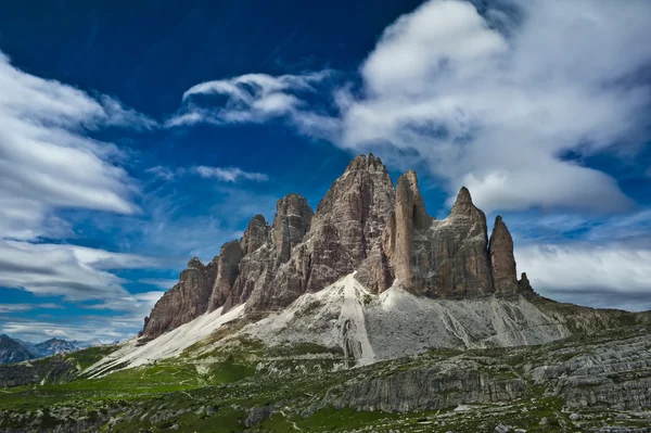 Tre Cime Di Lavaredo - górskie szczyty Alp Dolomitów, Włochy — Zdjęcie stockowe