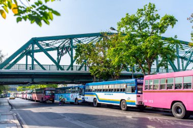 Bangkok, Tayland - 22 Mayıs 2020: Phra Phuttha Yodfa Köprüsü Tayland