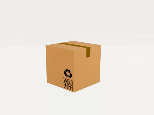 3Dレンダリング グローバルパッケージの配送と小包輸送のコンセプト 白い背景に隔離された段ボール箱のスタック 配達と輸送物流倉庫 — ストック写真