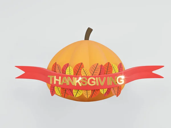 3D render - 3D image Happy Thanksgiving, Thanksgiving day banner. Festive background