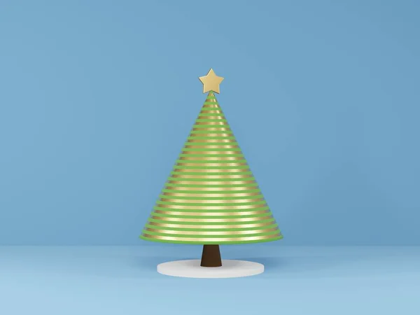 Render Árbol Navidad Ideas Abstractas Diseño Estilizado Conjunto Árboles Navidad — Foto de Stock