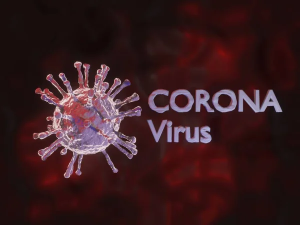 Render Coronavirus 2019 Nytt Koronaviruskoncept Som Ansvarigt För Asiatiskt Influensautbrott — Stockfoto