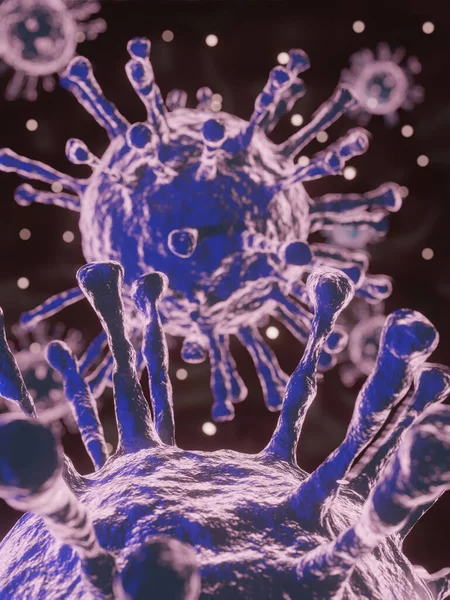 Render Model Dari Coronavirus Covid 2019 Diisolasi Render Dalam Gaya — Stok Foto