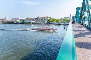 Bangkok, Tayland - 22 Mayıs 2020: Phra Phuttha Yodfa Köprüsü Tayland