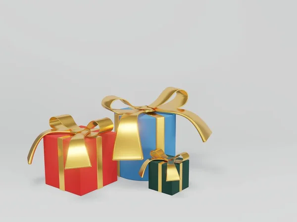 Render Fondo Navidad Con Cajas Regalo — Foto de Stock