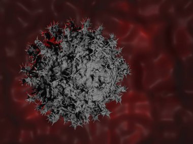 3D render - Virüs 3 boyutlu konsept CORONA virüsü veya covid19, Virüs 3 boyutlu modelleme, insan konseptinde virüs